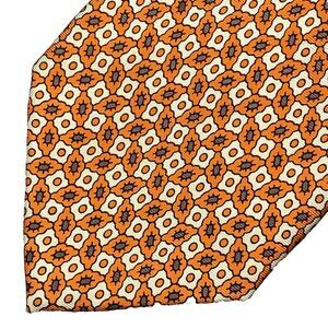 Vintage BIELLA COLLEZIONI G VASTA Silk Tie Foulard Abstract Floral Mens Orange
